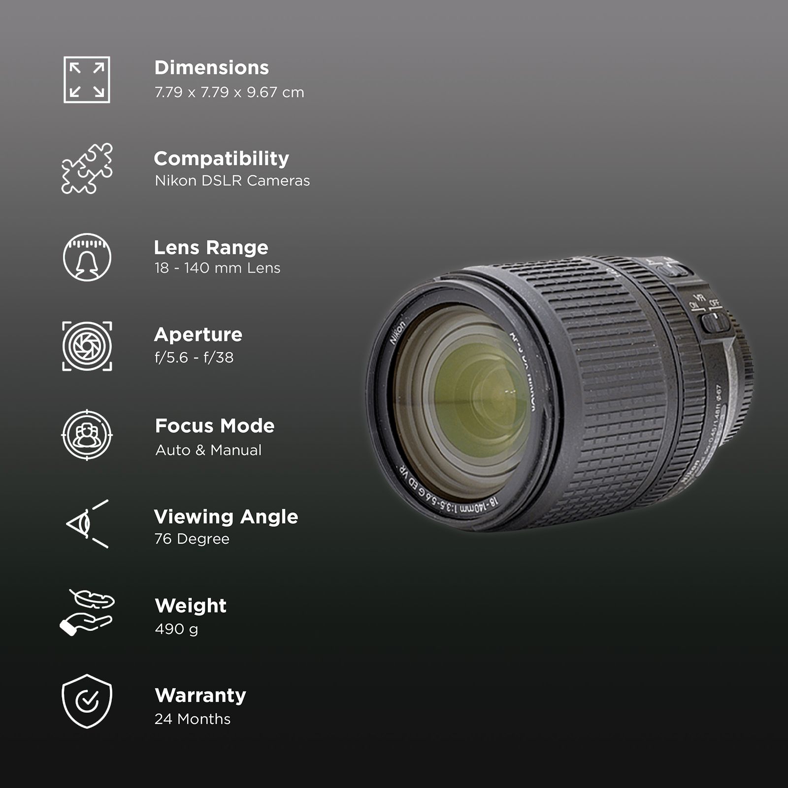 超美品 Nikon AF-S NIKKOR 18-140mm VR #7540 Amazon.com : Nikon AF-S DX NIKKOR 18-140mm f/3.5-5.6G ED